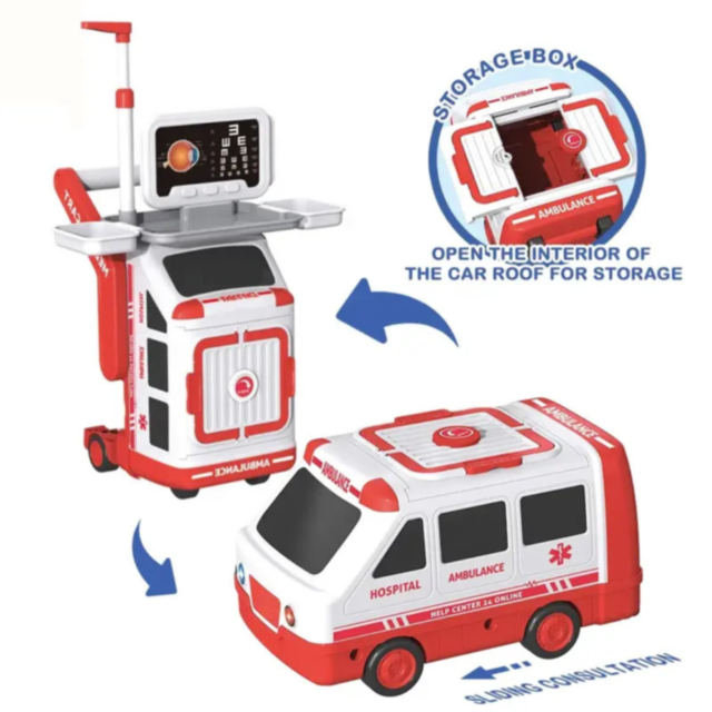 Set Ambulanță Interactivă cu Accesorii Medicale – Stație de Salvare