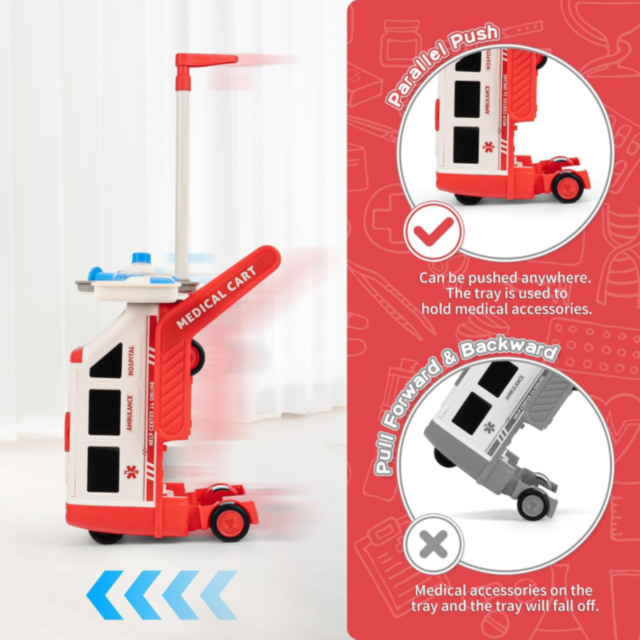 Set Ambulanță Interactivă cu Accesorii Medicale – Stație de Salvare
