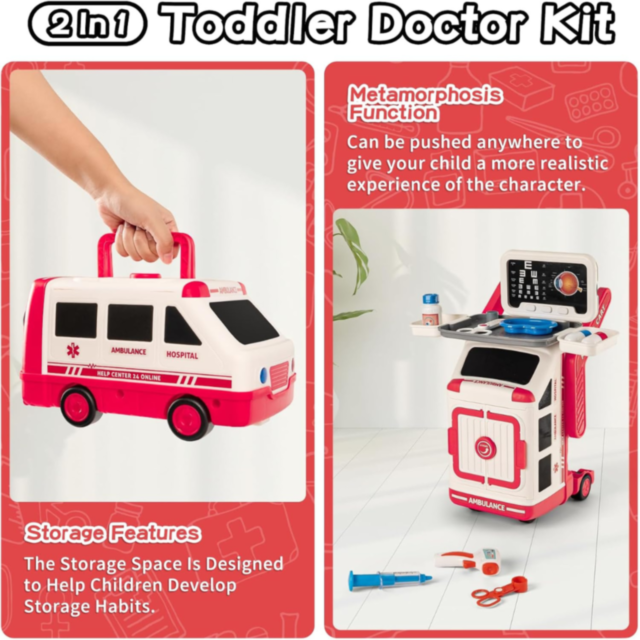 Set Ambulanță Interactivă cu Accesorii Medicale – Stație de Salvare