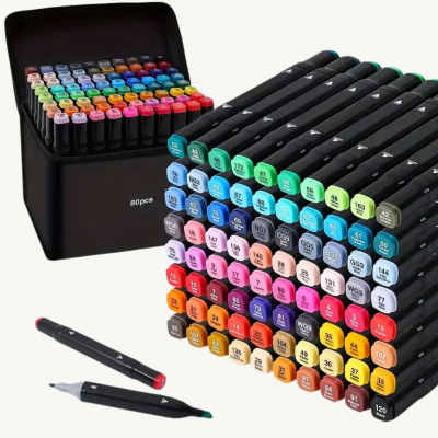 Set de Markere cu 80 Culori Vibrante pentru Artă și Creativitate | image