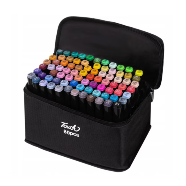 Set de Markere cu 80 Culori Vibrante pentru Artă și Creativitate