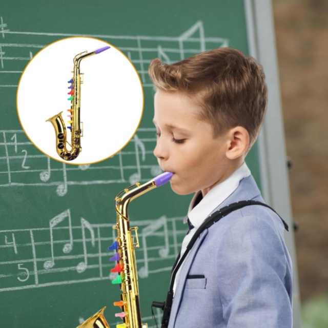 Saxofon de Jucărie pentru Copii cu Taste Colorate (culoare aleatorie)