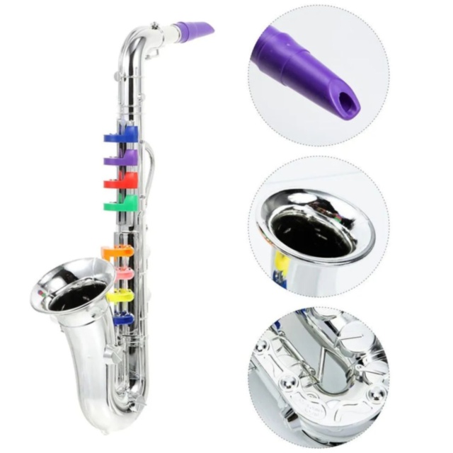 Saxofon de Jucărie pentru Copii cu Taste Colorate (culoare aleatorie)