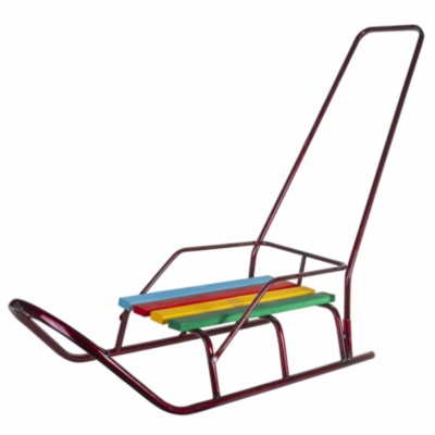 Săniuță Metalica cu Spătar și Mâner de Ghidaj | image