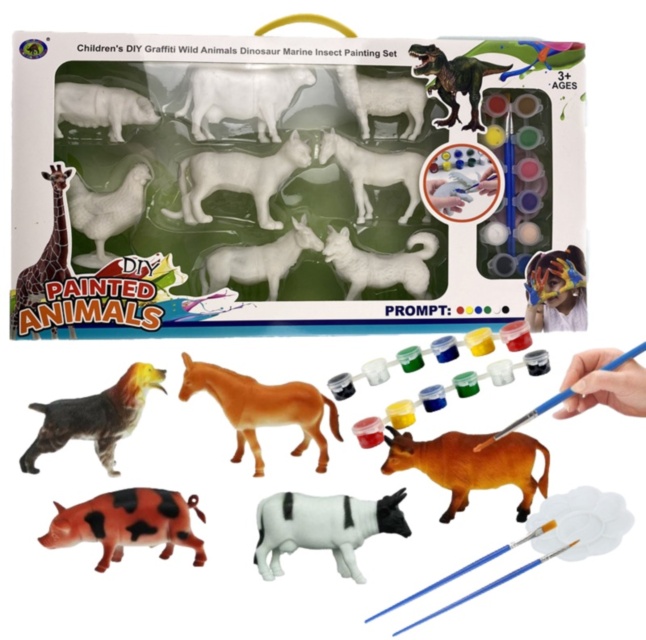 Set de Pictat 8 Animale Domestice cu 12 Culori