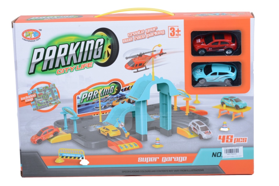 Set Parcare și Stație Peco cu 2 Mașinuțe