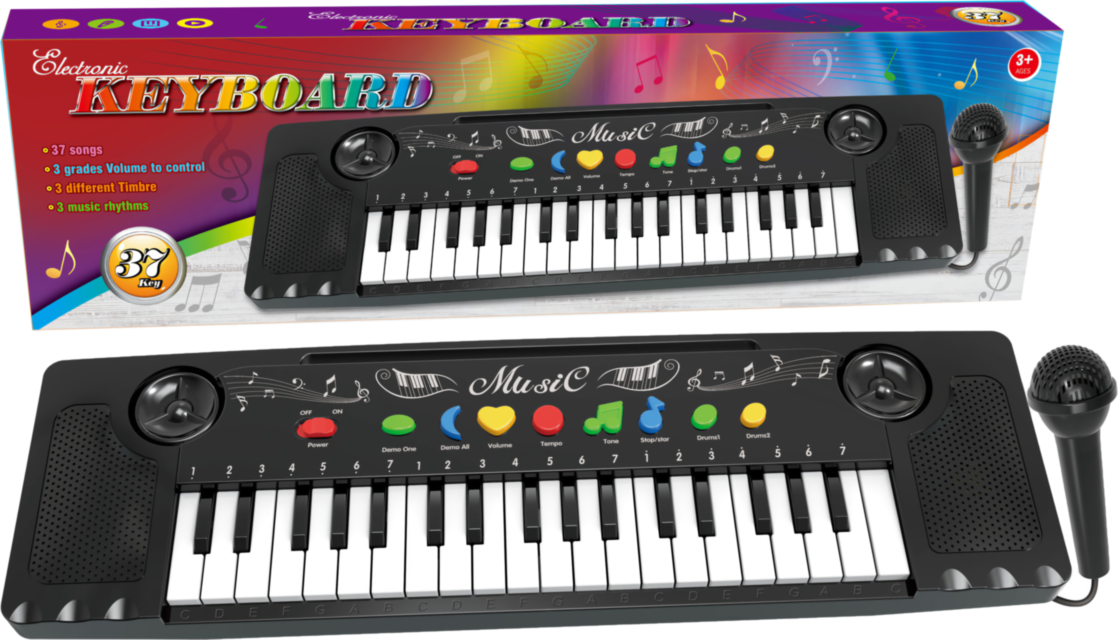 Orga Electronică cu Multiple Funcții și Microfon, 50cm