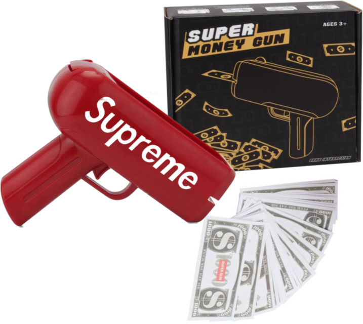 Pistol Aruncător de Bani cu 100 Bancnote