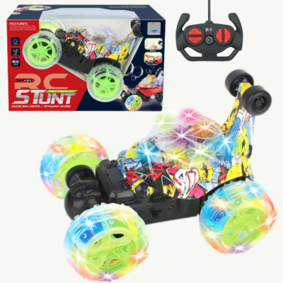 Mașină de Cascadorii Telescopică cu Telecomandă, Lumini LED și Sunet, 3+ Ani | image