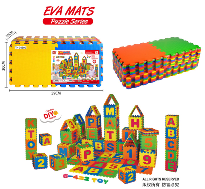 Covorașe Puzzle EVA - Set de 36 de Piese Colorate cu Litere și Cifre, Perfect pentru Activități DIY