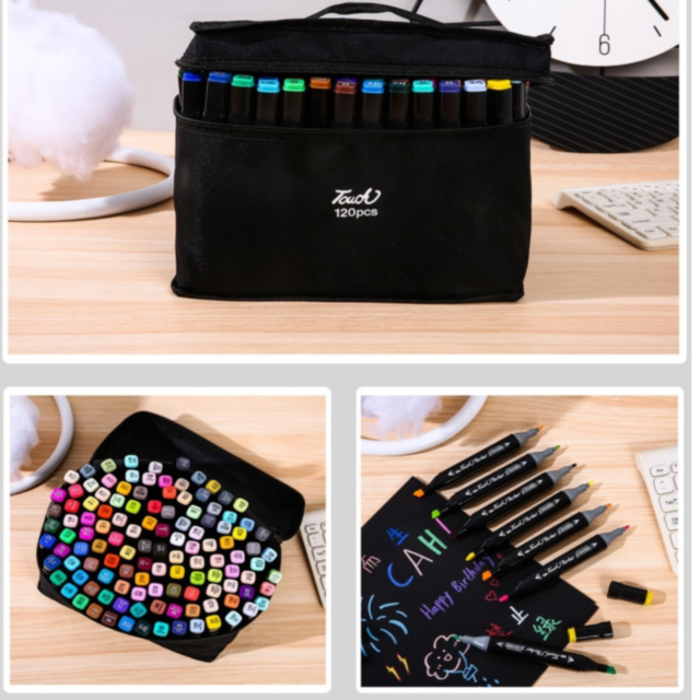 Set Markere cu 120 Culori Vibrante – Perfect pentru Artă și Design