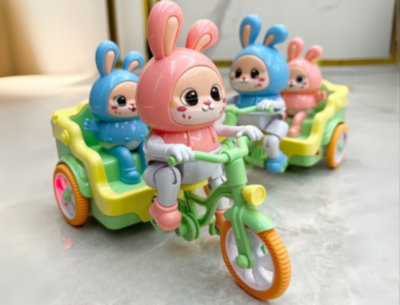 Iepurașii Veseli pe Tricicletă cu Lumină și Muzică (culoare aleatorie) | image