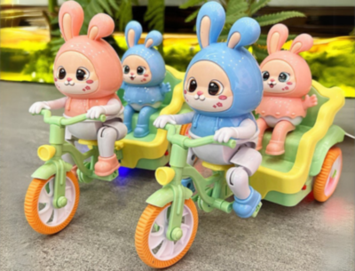 Iepurașii Veseli pe Tricicletă cu Lumină și Muzică (culoare aleatorie) | image
