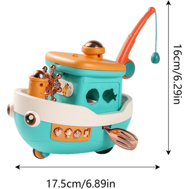 Barcă Interactivă cu Pescuit și Pești Magnetici (culoare aleatorie)