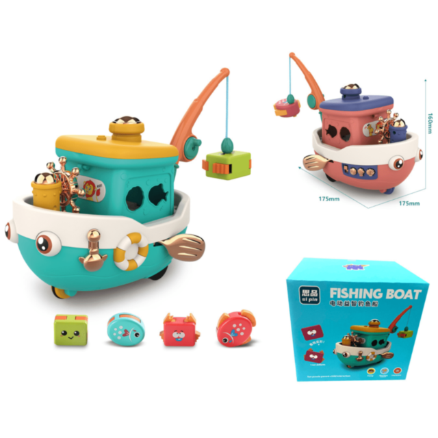Barcă Interactivă cu Pescuit și Pești Magnetici (culoare aleatorie)