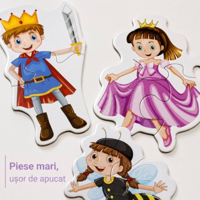 Set puzzle cu personaje din povești pentru copii mici