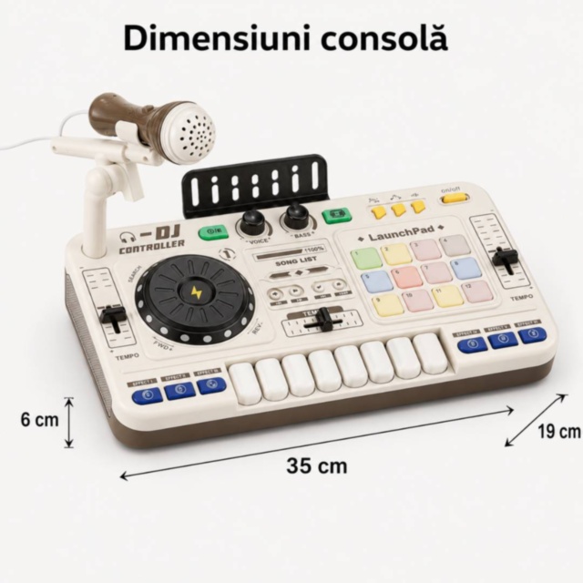 Mixer DJ muzical pentru copii cu microfon și lumini