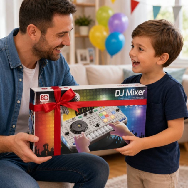 Mixer DJ muzical pentru copii cu microfon și lumini