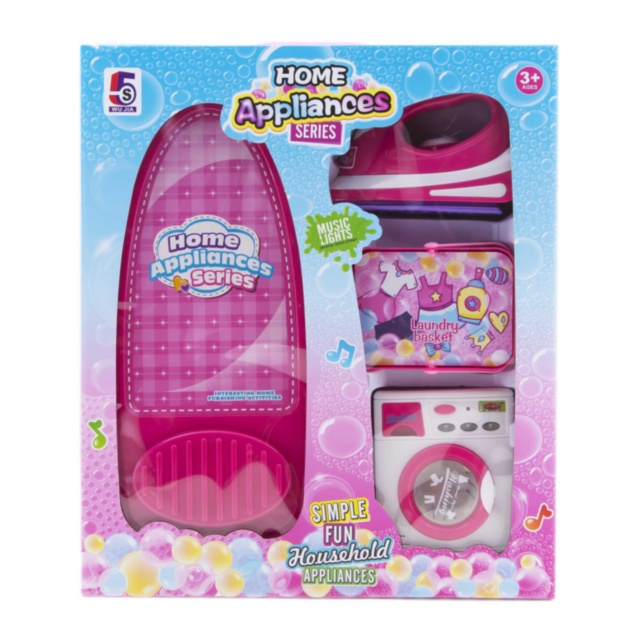 Set 2 Electrocasnice Electrice cu Masă de Călcat și Coș de Rufe