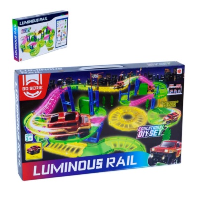 Pista Auto cu Circuit Flexibil, Luminos și 1 Mașinută | image