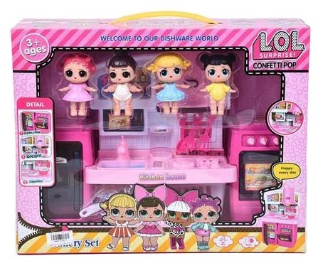 Bucătăria LOL cu 4 Figurine
