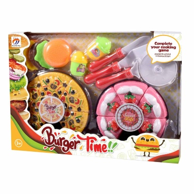 Set Menu Fast Food cu Pizza de Feliat, Prajitură și Hamburger | image