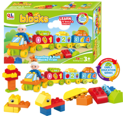 Set de Construcție Trenuțul cu Fructe și Cifre, 74 piese | image