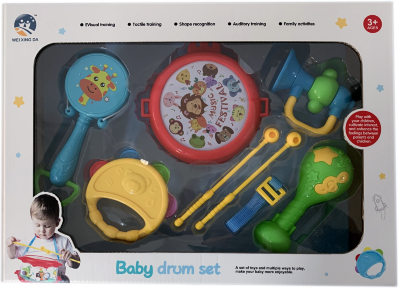 Set Tobă cu Trompetă, Maracas și Tamburină | image
