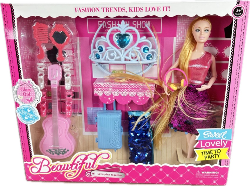 Set Păpușă Fashion "Beautiful" cu Accesorii pentru Petrecere