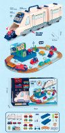 Setul de Trenuri cu Lansator și Accesorii: Construiți și Jucați-vă cu Trenuri și Piste de 48 cm