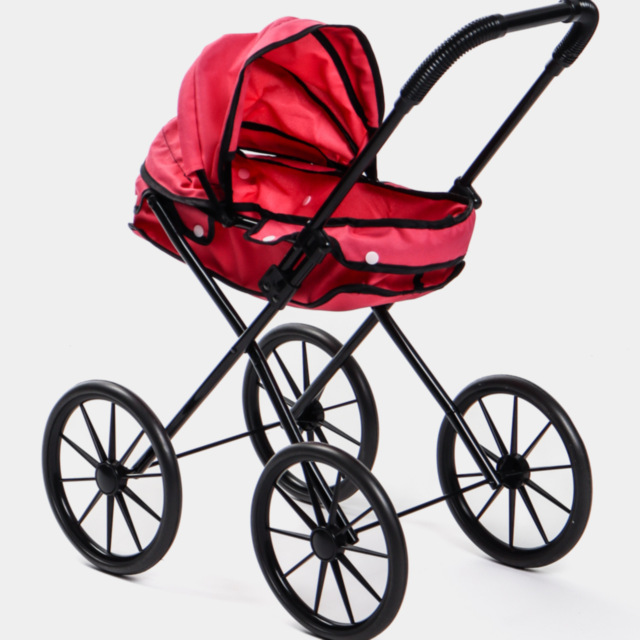 Cărucior Roz pentru Păpuși cu Design Elegant