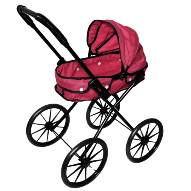 Cărucior Roz pentru Păpuși cu Design Elegant