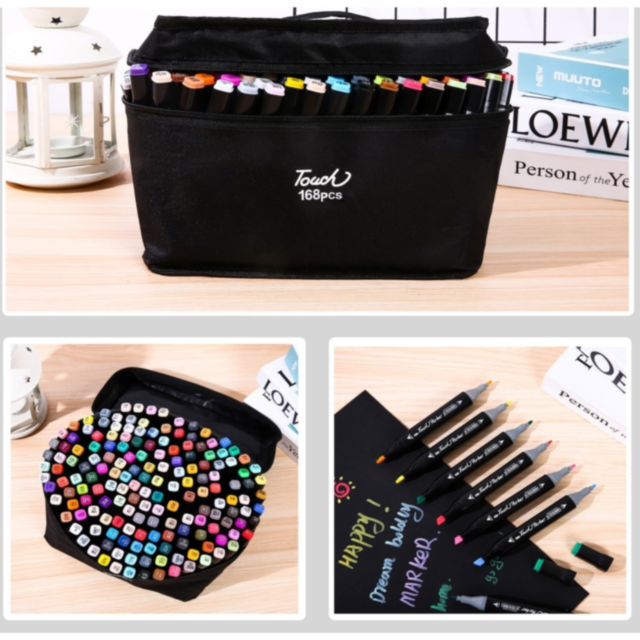Set de Markere cu 168 Culori Vibrante – Ideal pentru Desen și Ilustrații