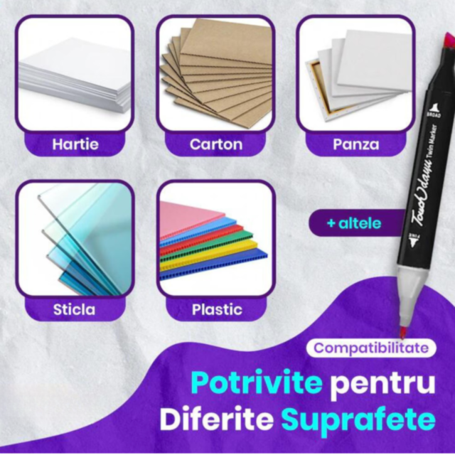 Set de Markere cu 168 Culori Vibrante – Ideal pentru Desen și Ilustrații