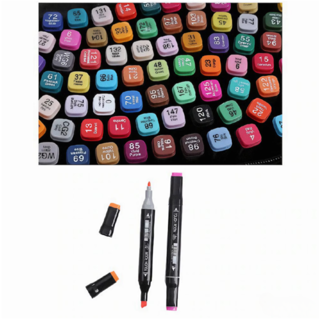 Set de Markere cu 168 Culori Vibrante – Ideal pentru Desen și Ilustrații