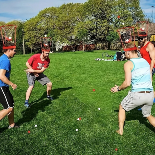 Set Coș de Baschet Amuzant cu Bentiță și Mingi | Joc Interactiv pentru Copii și Familie