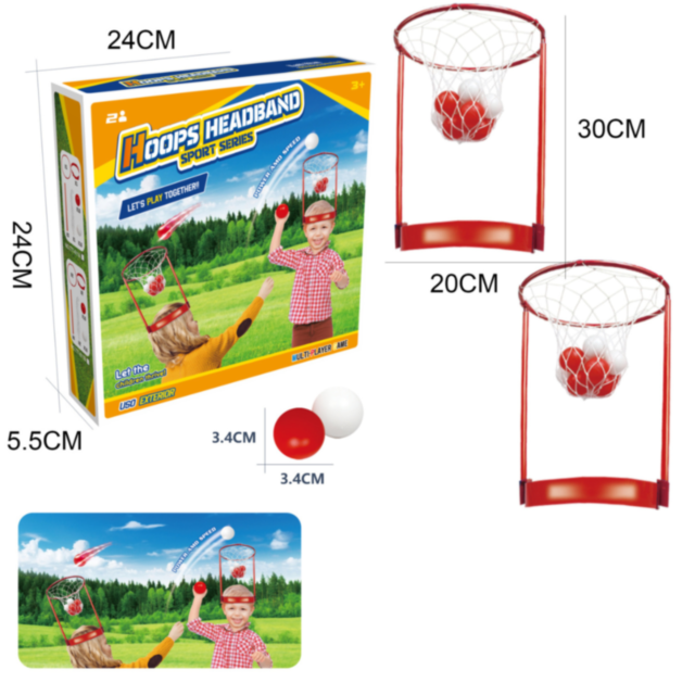 Set Coș de Baschet Amuzant cu Bentiță și Mingi | Joc Interactiv pentru Copii și Familie