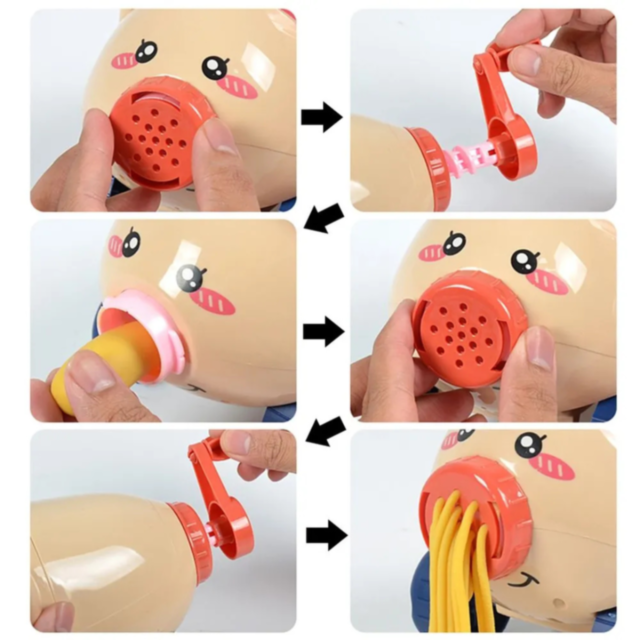 Set Creativ Porcușor cu Plastilină Colorată fără Baterii – 43 Piese și 12 Culori