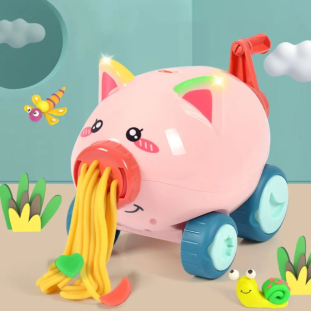 Set Creativ Porcușor cu Plastilină Colorată fără Baterii – 43 Piese și 12 Culori