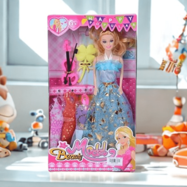 Păpușă cu Rochii și Accesorii (culoare aleatorie)