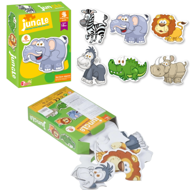 Puzzle Animale Junglă 6 în 1 pentru Copii