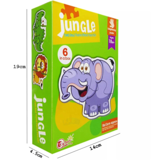 Puzzle Animale Junglă 6 în 1 pentru Copii