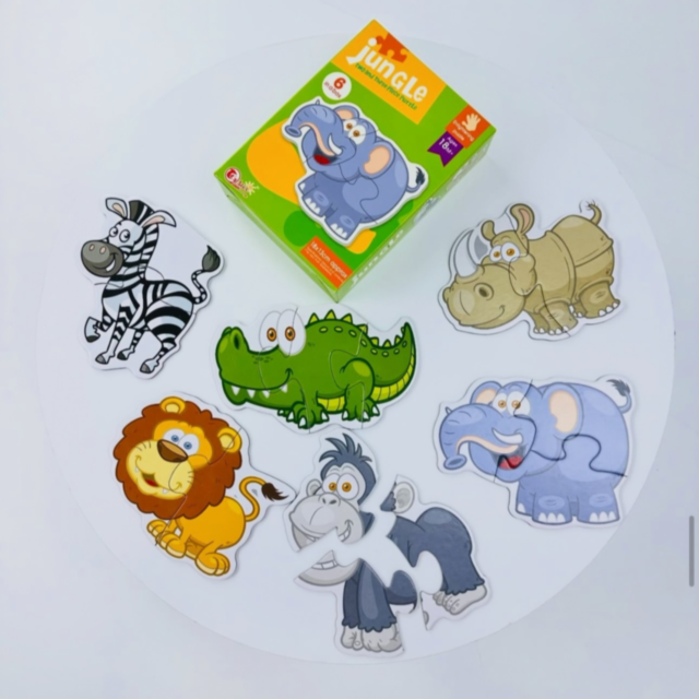 Puzzle Animale Junglă 6 în 1 pentru Copii