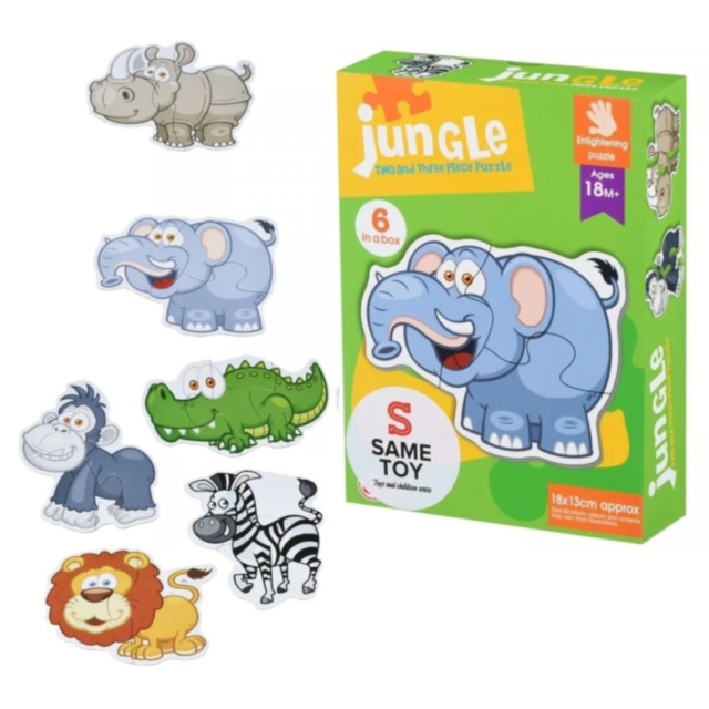 Puzzle Animale Junglă 6 în 1 pentru Copii