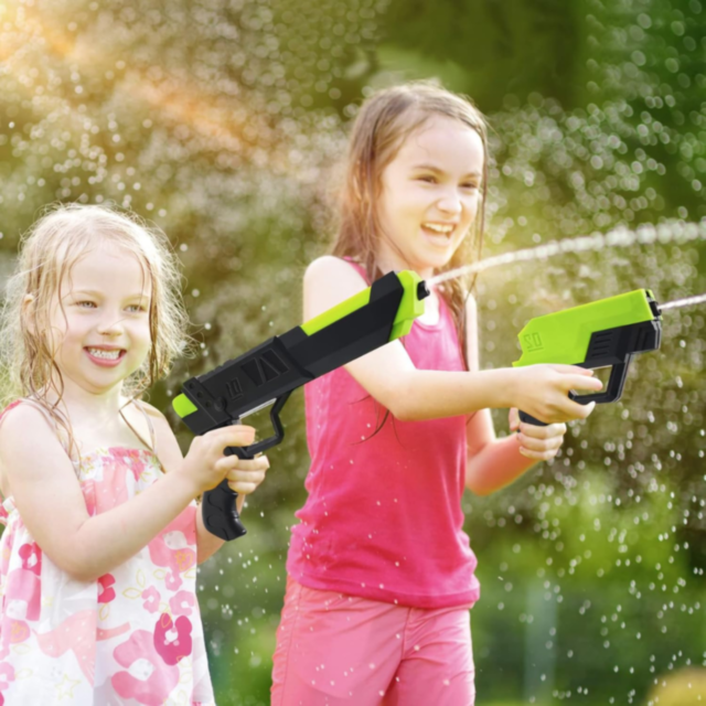 Pistol cu Apă 2 în 1 pentru Copii și Familie | Jet Lung de Apă 10 Metri 