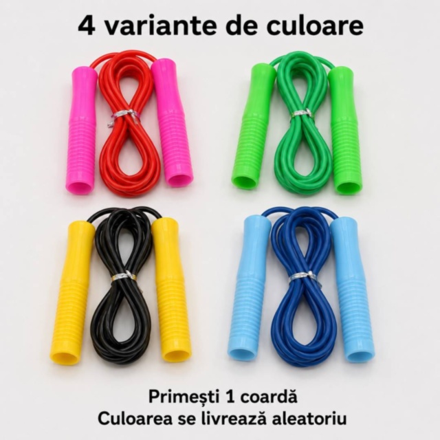 Coardă de sărit pentru copii cu mânere striate