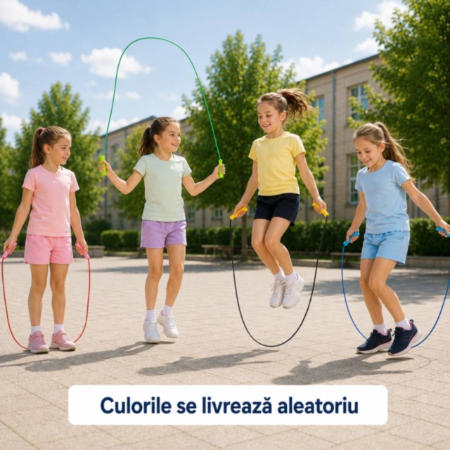 Coardă de sărit pentru copii cu mânere striate