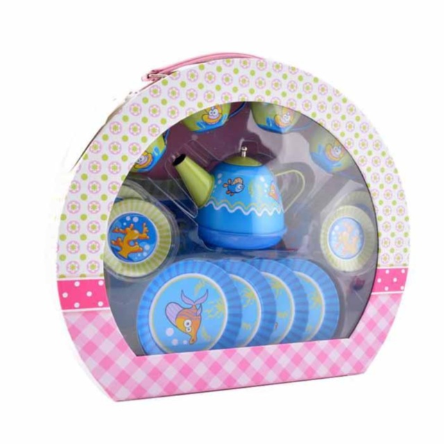 Valiza cu Set pentru Micul Dejun din 14 Piese, Metalic