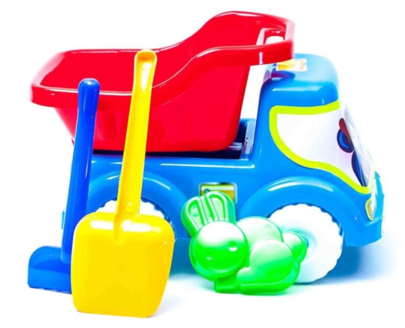 Camion cu Lopățica, Greblă și Formă de Nisip, 35cm 