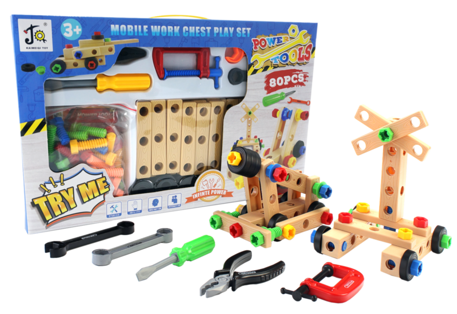 Cutia cu Scule și Unelte de Construcție, 80 Piese